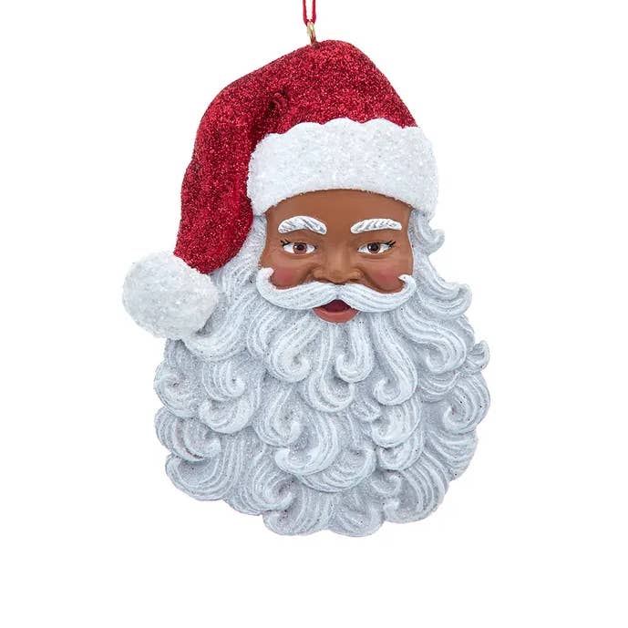 4" Resin Black Santa Head Ornament for wholesale by Kurt S. Adler, Inc.