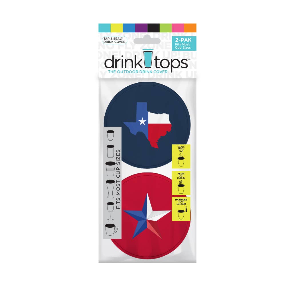Drink Tops™ - Wholesale Drink Lids - TAP & SEAL Drink Covers - Hanger 2/PK8
