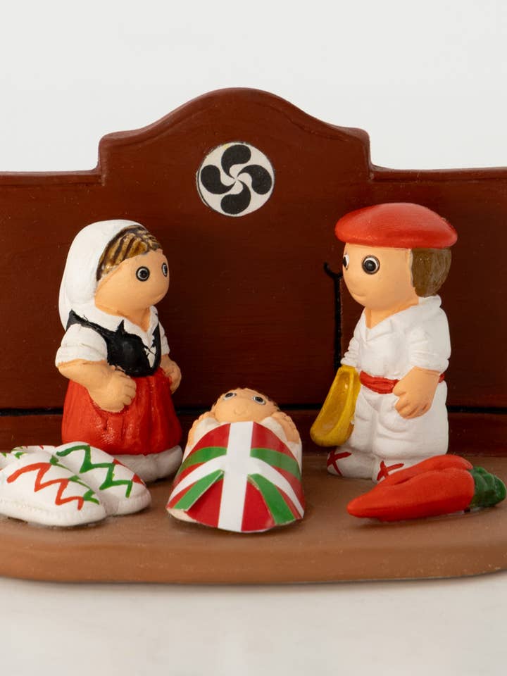 HANDMADE NATIVITY SCENE BASQUE FAIR TRADE PRODUCT for wholesale by Veraluna Sustainable Clothing