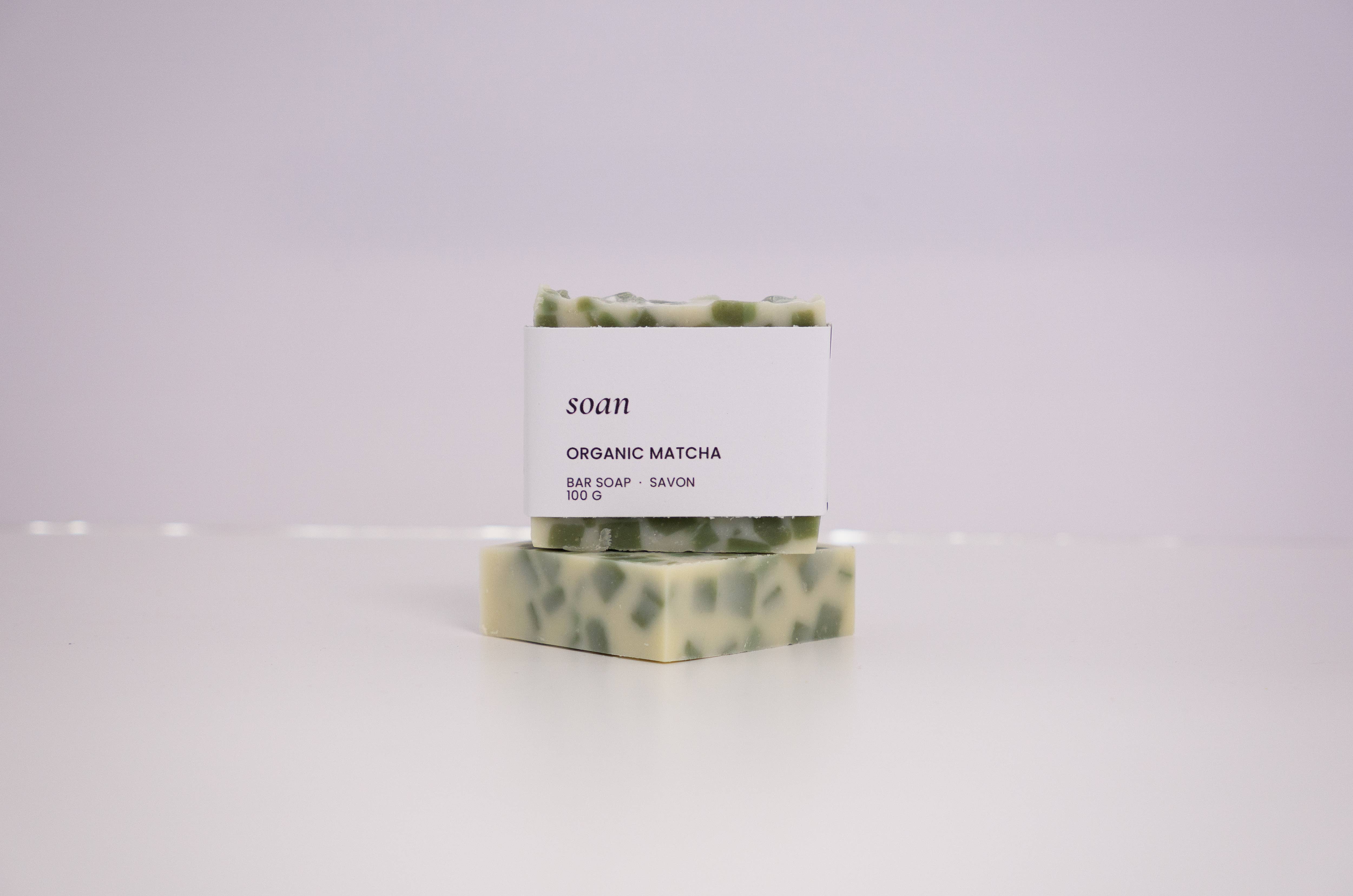 soan - Vente Pains de savon - Savon en Barre – Matcha Bio (Agrumes & Thé Vert) Sans Huile de Palme1