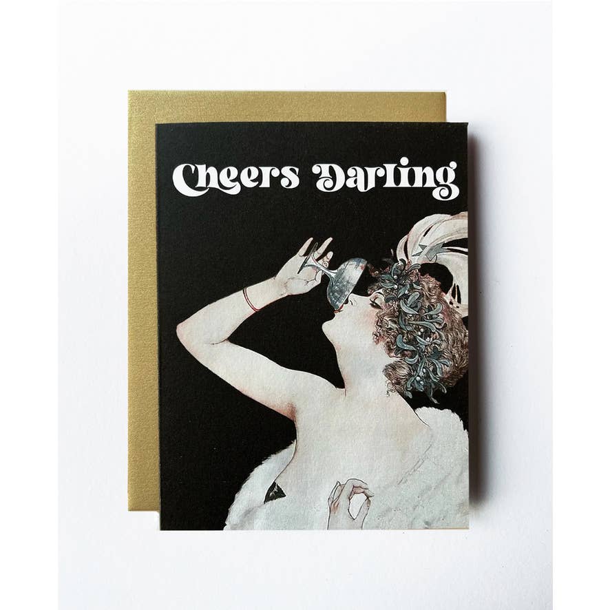Cheers Vintage Style Art Nouveau Congratulations Card for wholesale by The Twentieth