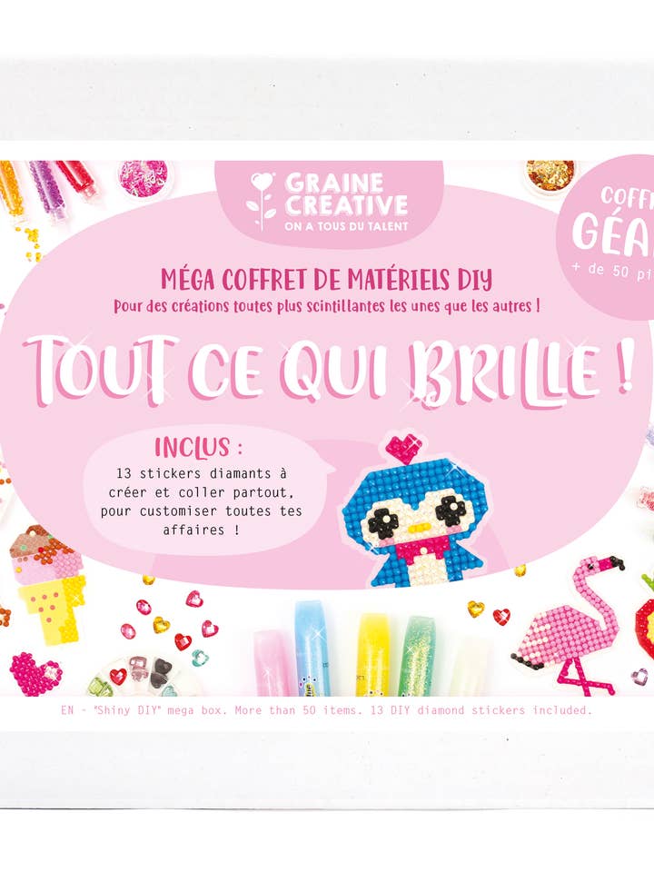 DIY-Set „All That Glitters“ mit über 50 funkelnden Bastelmaterialien für den Großhandel von Graine Créative