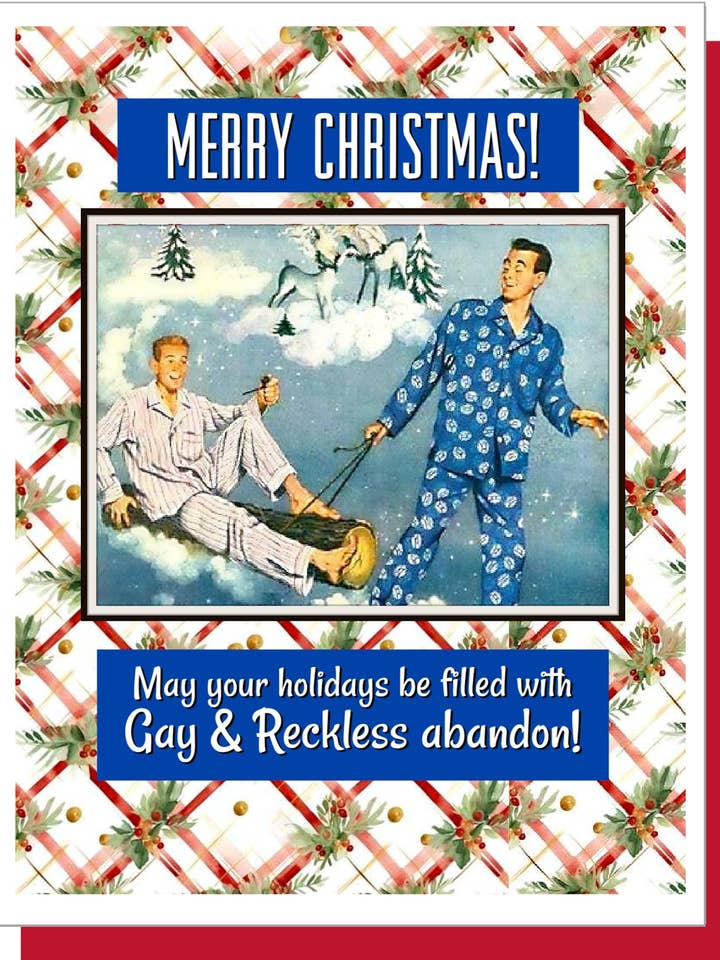 Gay & Reckless Abandon - Tarjeta de Navidad para venta al por mayor de Ümlaut Brooklyn