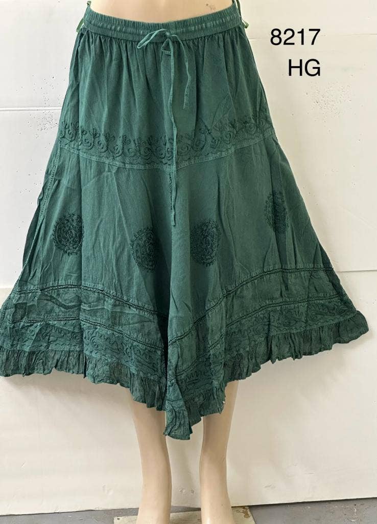 JUST CRUISING - India Casual Designs - Wholesale Skirt - Women's - Handcrafted Embroidered Handkerchief Hem Skirt4