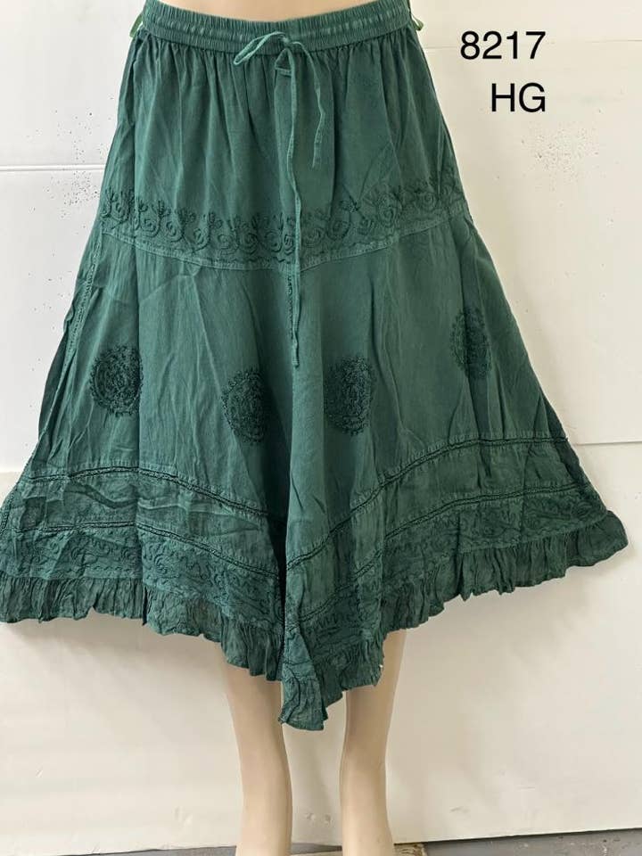 JUST CRUISING - India Casual Designs - Wholesale Skirt - Women's - Handcrafted Embroidered Handkerchief Hem Skirt4
