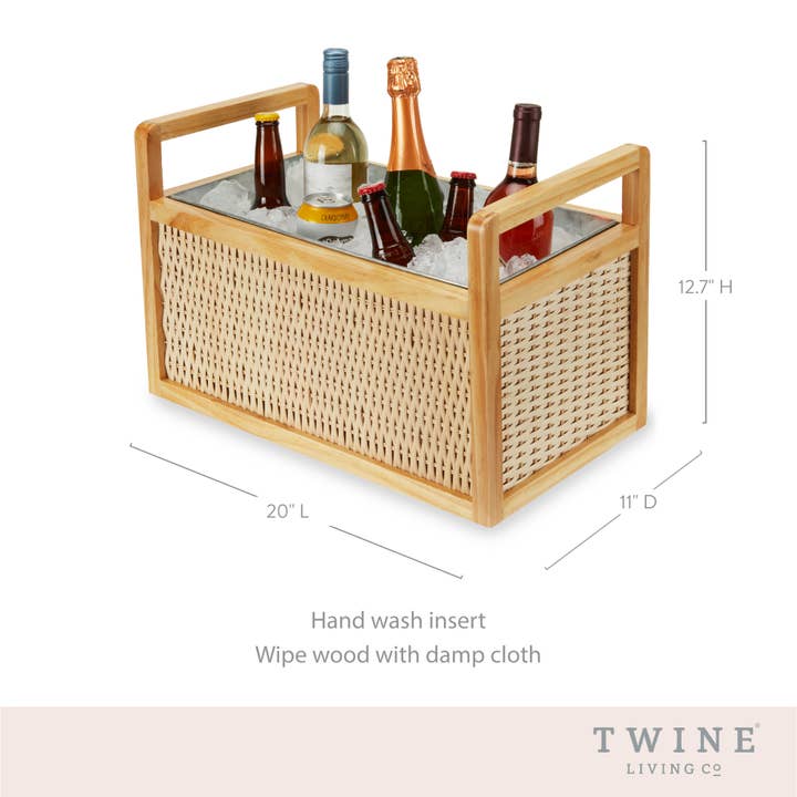 Twine - Wholesale Party Tub - Rattan & Wood Beverage Tub