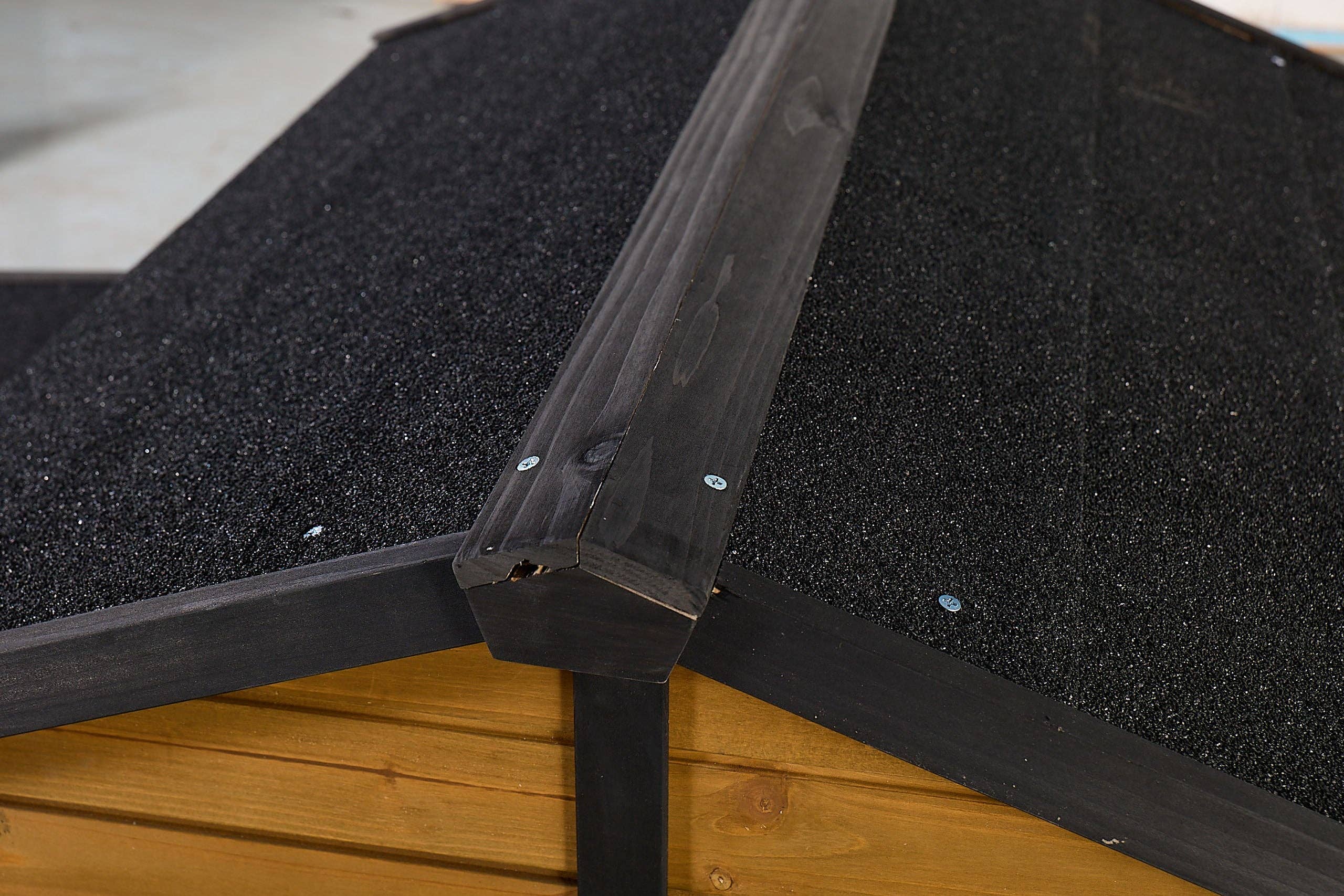 39F Inc. - Wholesale Pet Deodorizing Spray - Large Yellow Wooden Dog House with Storage, Feeding Station 3