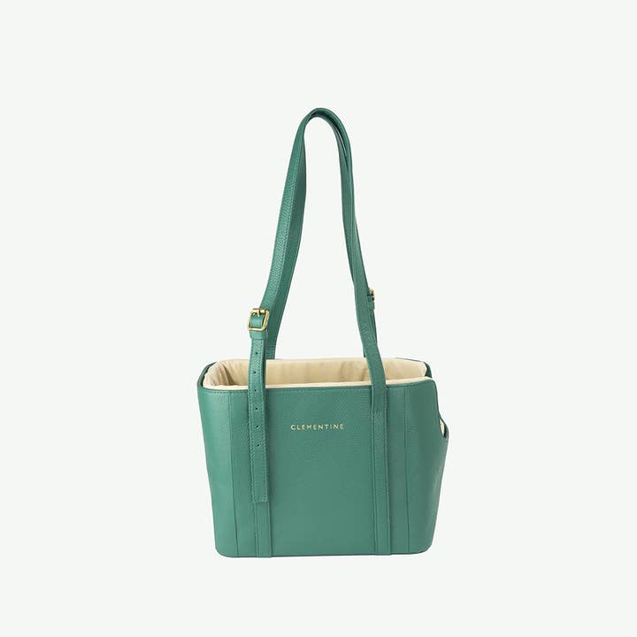 Clementine Leather Carrier - Green, Small for wholesale by Clementine est dogs