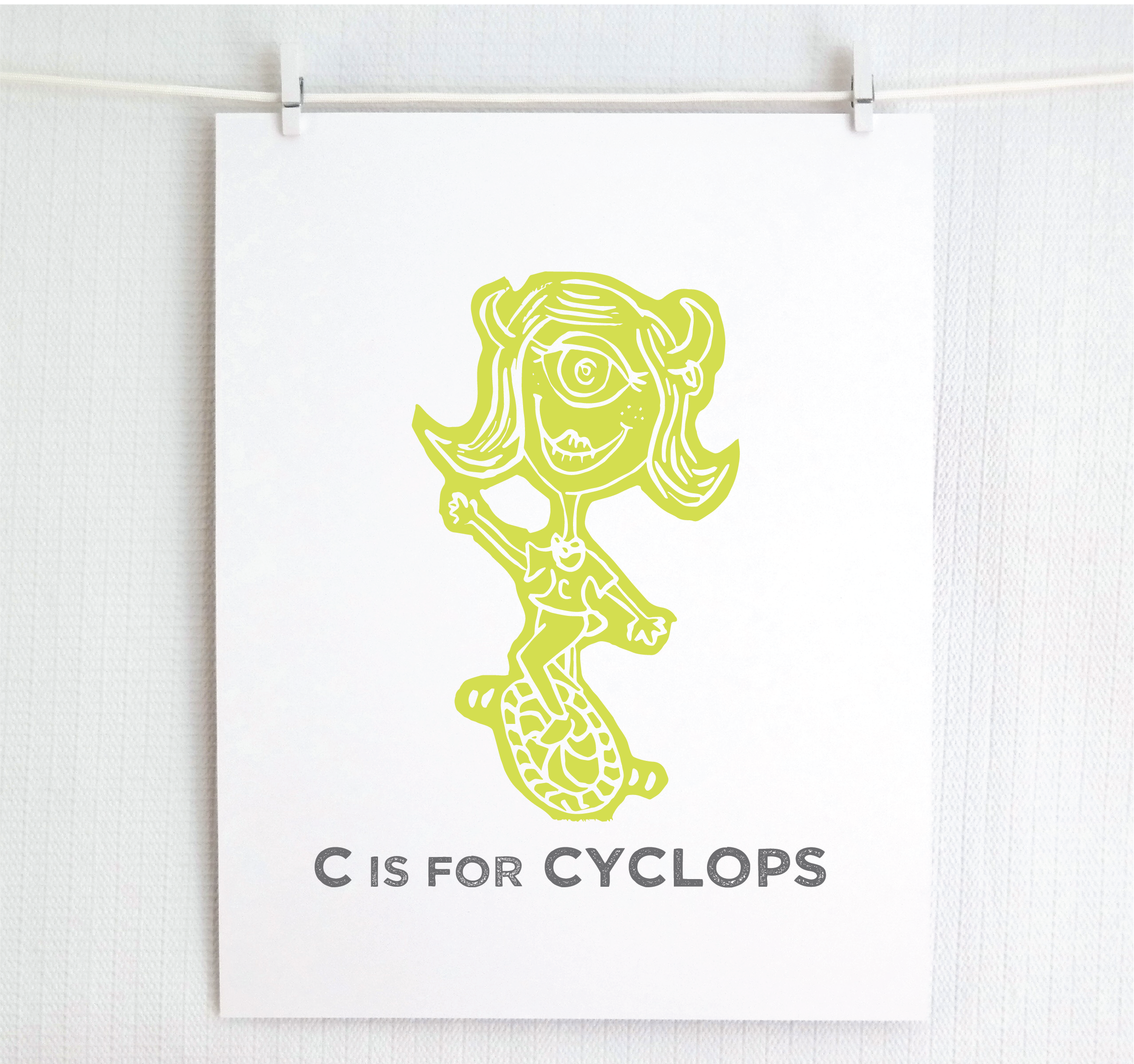 Jamie Palmer Keating - Wholesale Art Print - C is for Cyclops Illustrated Print15
