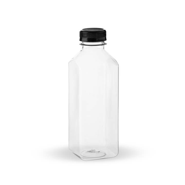 Hammont - Wholesale Food Storage Container - Clear Bottles PET SQUARE with black lid (24 pack!)4