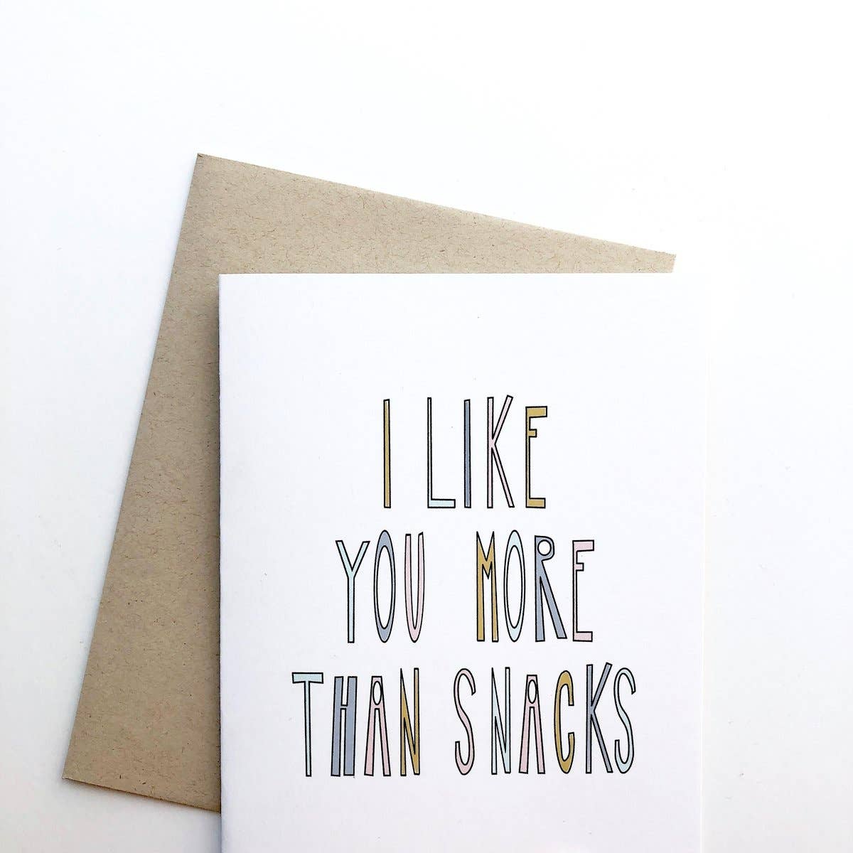 PAGEFIFTYFIVE - Wholesale Love Card - I Like You More Than Snacks Card2