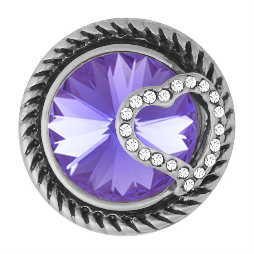 Ginger Snaps - Wholesale Individual Charm/Pendant - Token Heart Purple - Valentine's Day0