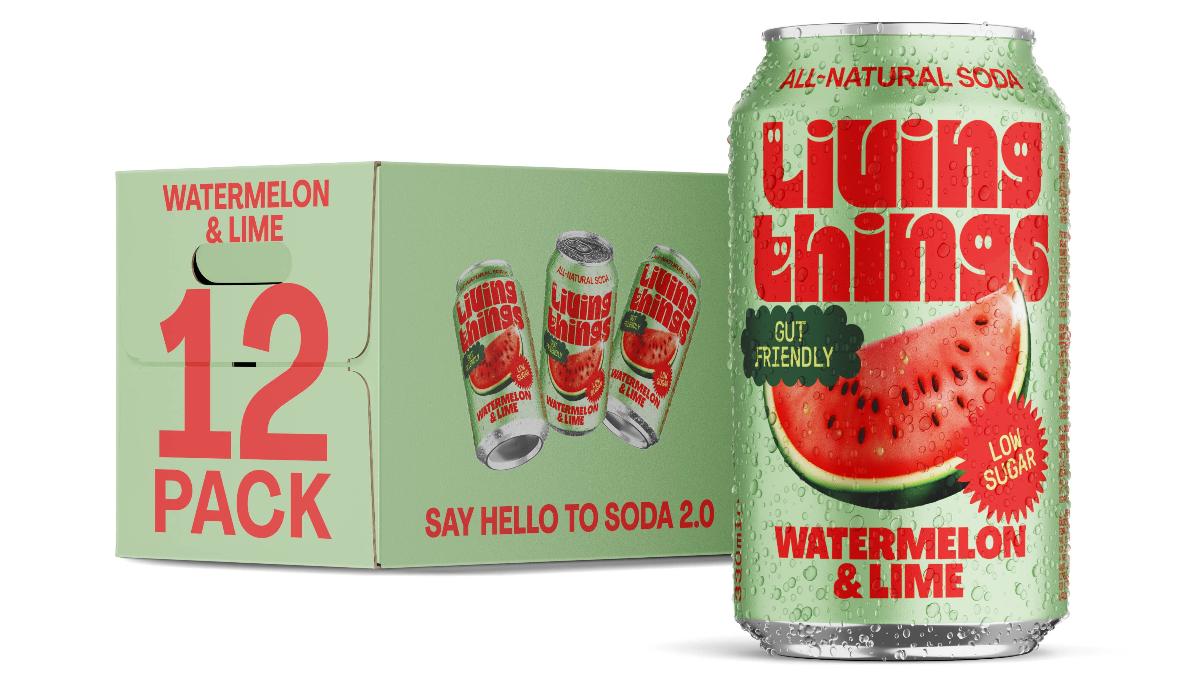 Living Things – wholesale Soda/carbonated drink – Watermelon & Lime Prebiotic Soda - Living Things 4