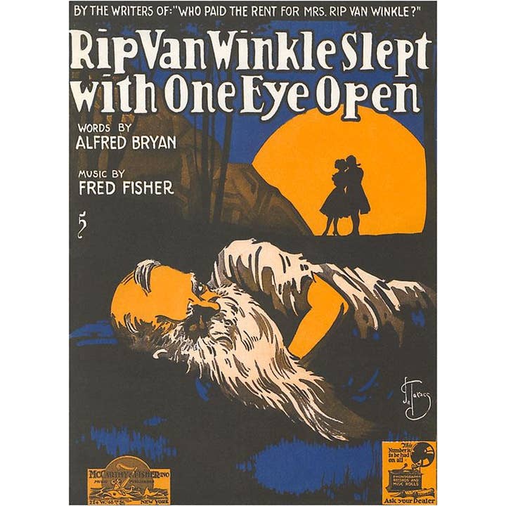 Found Image Press - Wholesale Postcard - Postcard AM-713 Sheet Music with Rip Van Winkle