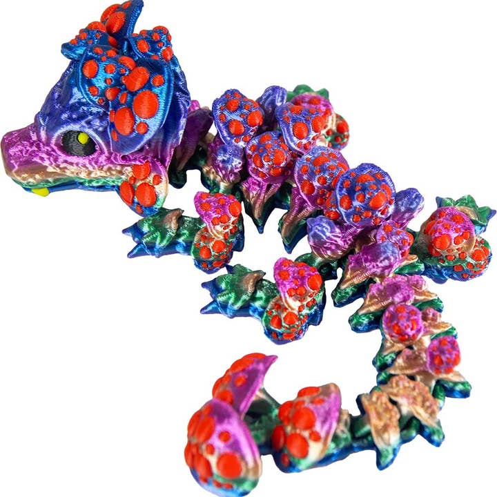 Kheops International - Wholesale Fidget Toy - Kids - 3D Printed Fidget Small Mushroom Dragon-Ast'd Colors3