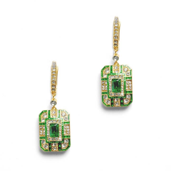 Smaragd Art Deco Droppörhängen för wholesale av Bill Skinner