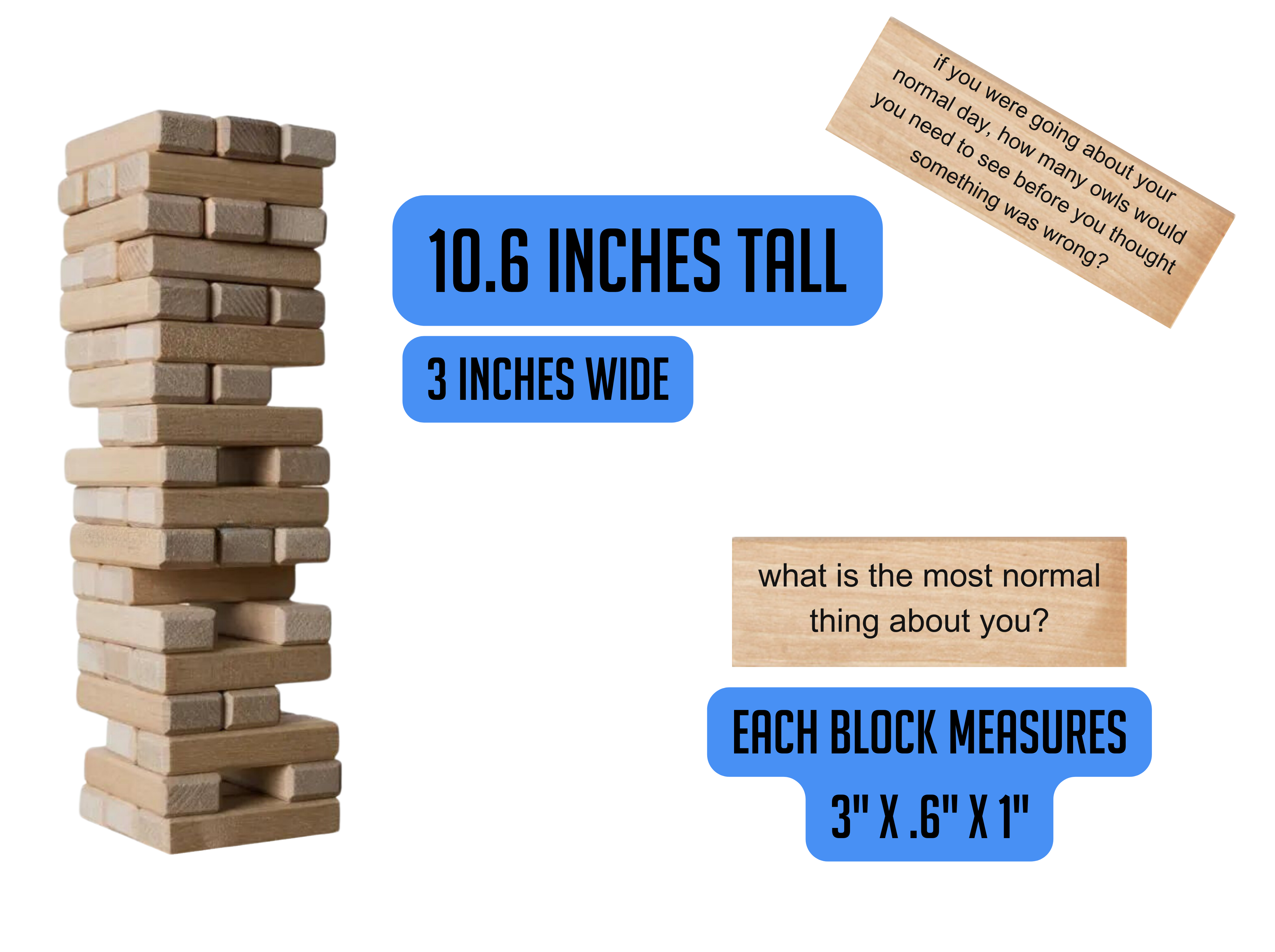 North American Weekend Association - Wholesale Stacking Game - IceBreaker Questions - Tumbling Tower Game™3