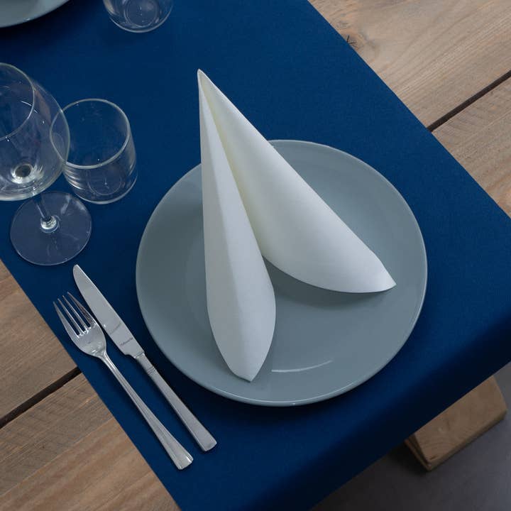Royal Blue Table Runner, Airlaid 40 Cmx24 Mtr, Box A 4 Roll. for wholesale by Hospitality Discounter