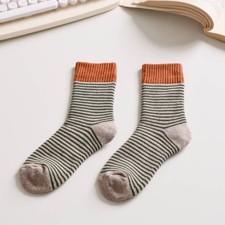 Happy Knits - Wholesale Socks – Women's - Women's Striped Cotton Socks - Soft, Breathable & Stylish2