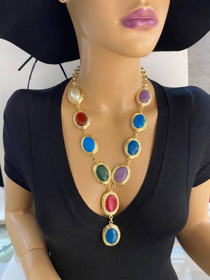Colorful Agate Stone Necklace for wholesale by BUBU BY TEKIN SHOP