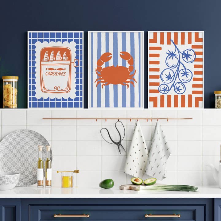 Kitchen Modern Wall Decor | Set of 3 Italian Lifestyle Wall art Prints for wholesale by About Wall Art