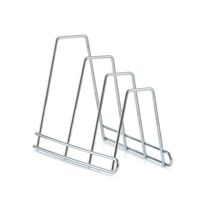 silver Tray/Plate Stand, Chrome-Plated Metal for wholesale on Faire