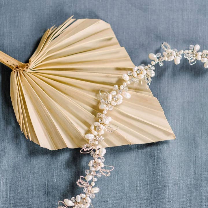 Miss Foxine Couture - Wholesale Hair Accessories Set - Women's - Nevah Floral Freshwater Pearl and Crystal Hairvine0