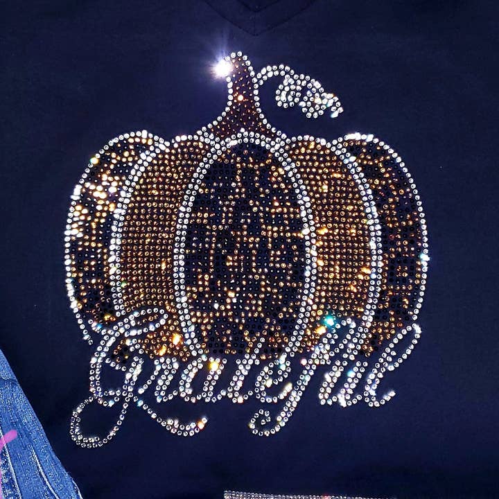 Somente design de transferência de hotfix grato por atacado de Crystallized by Sparkle