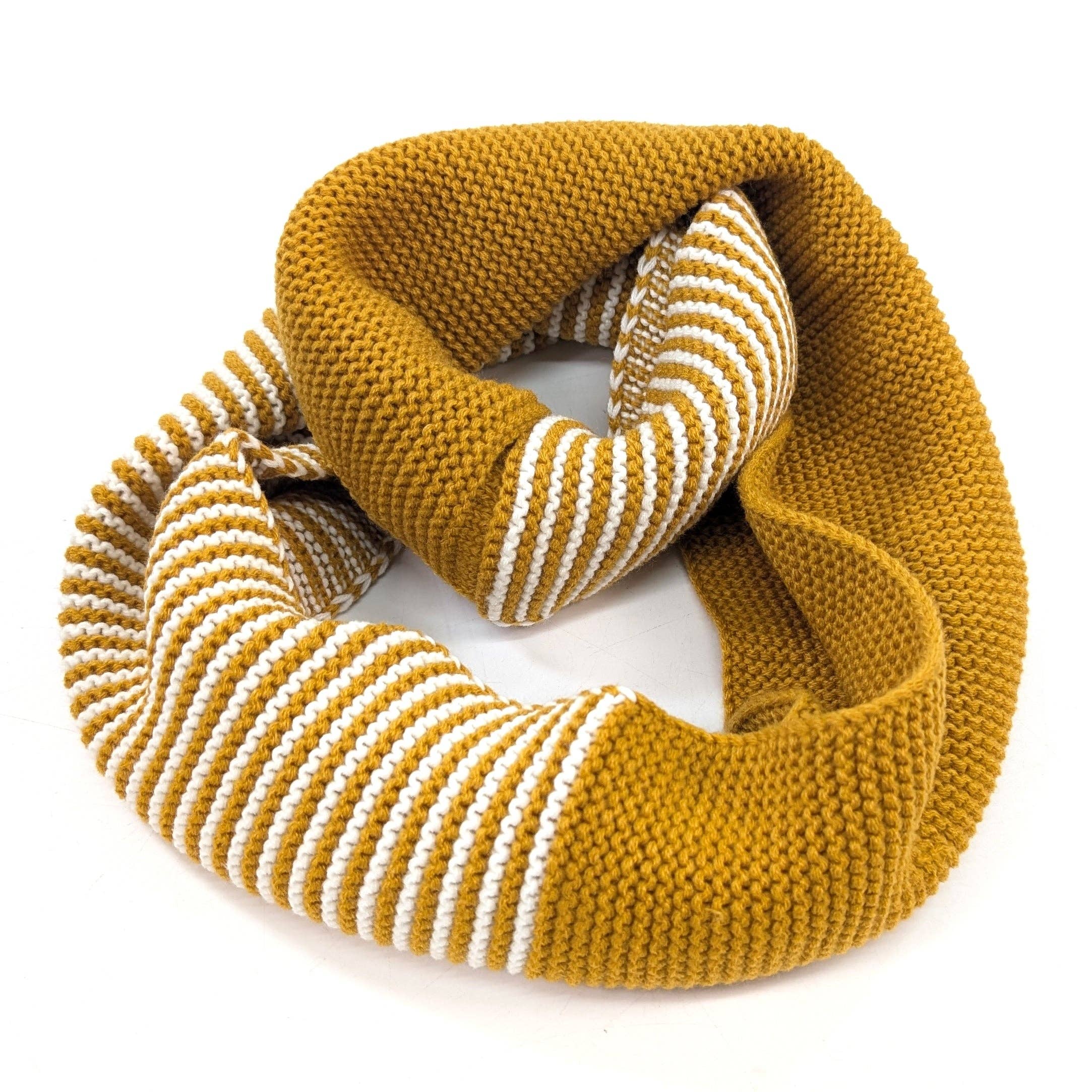Black Ginger - Wholesale Scarf - Women's - Pandji - Half & Half Double Snood - Mustard2