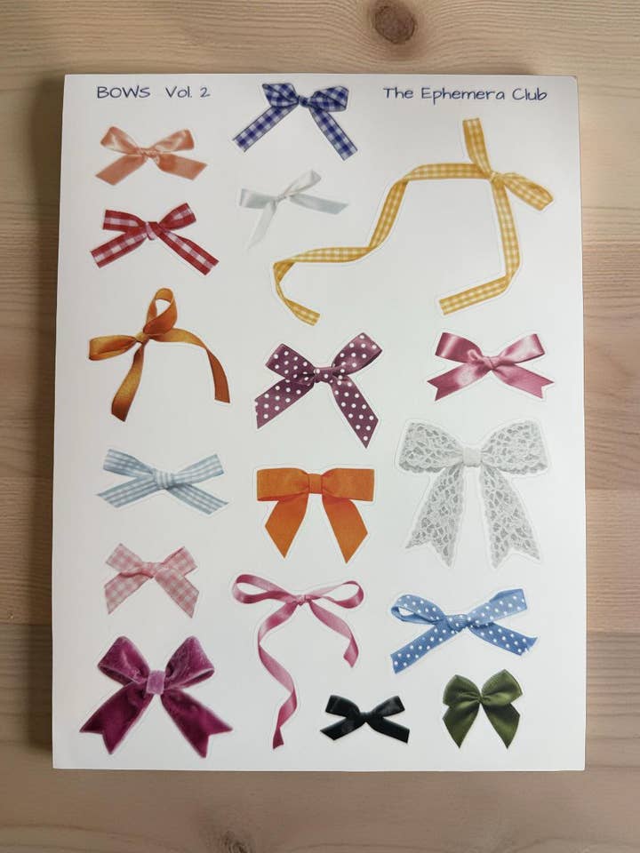 Bow Sticker Sheet - 8x6 for wholesale by The Ephemera Club