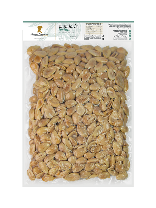 Donna Francesca - Wholesale Nuts - Salted Roasted Almonds 1 Kg -Made in Italy Premium Quality0