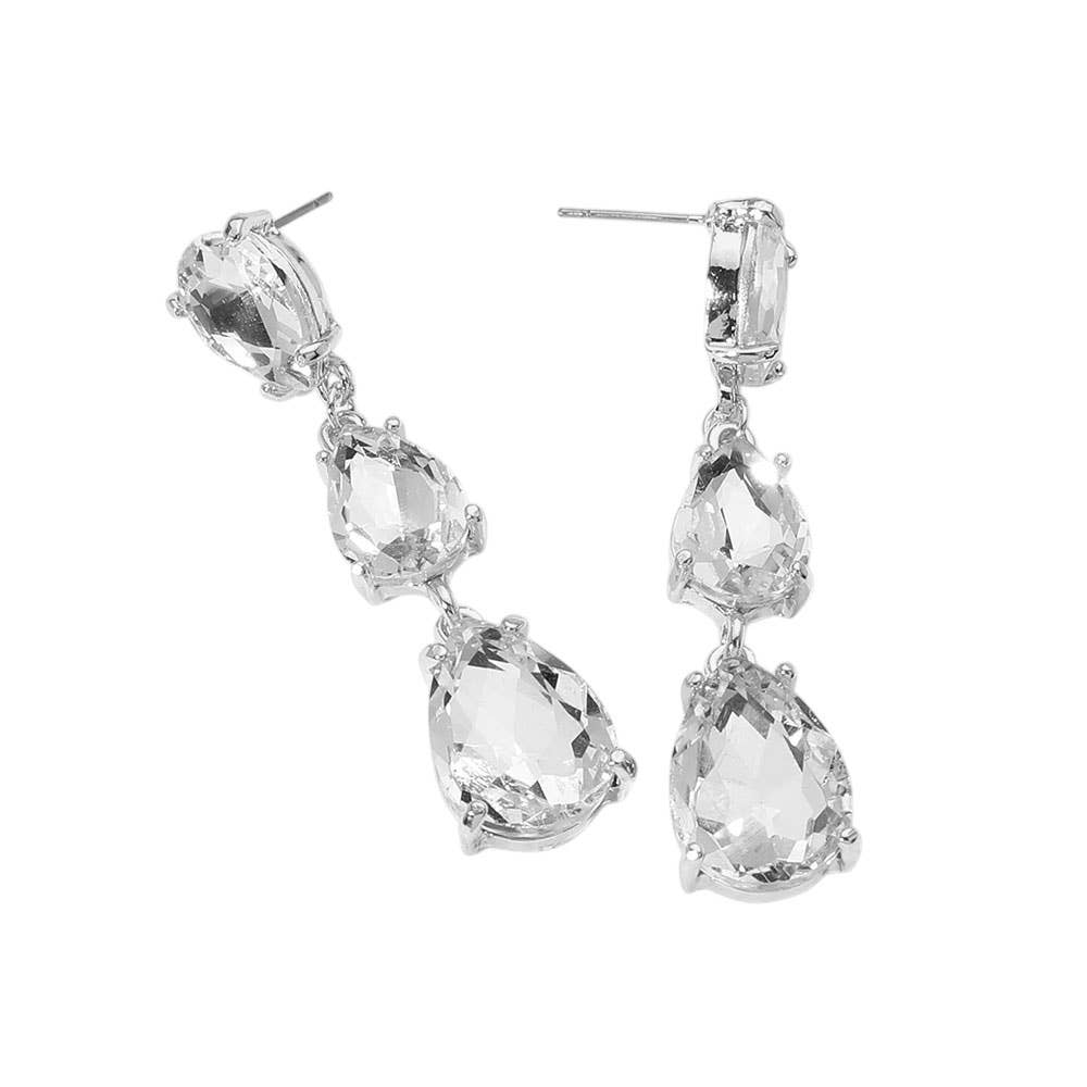 Sensibling Corp. - Vente Boucles d'oreilles pendantes - Boucles d'oreilles de soirée Teardrop Stone Link Dropdown28