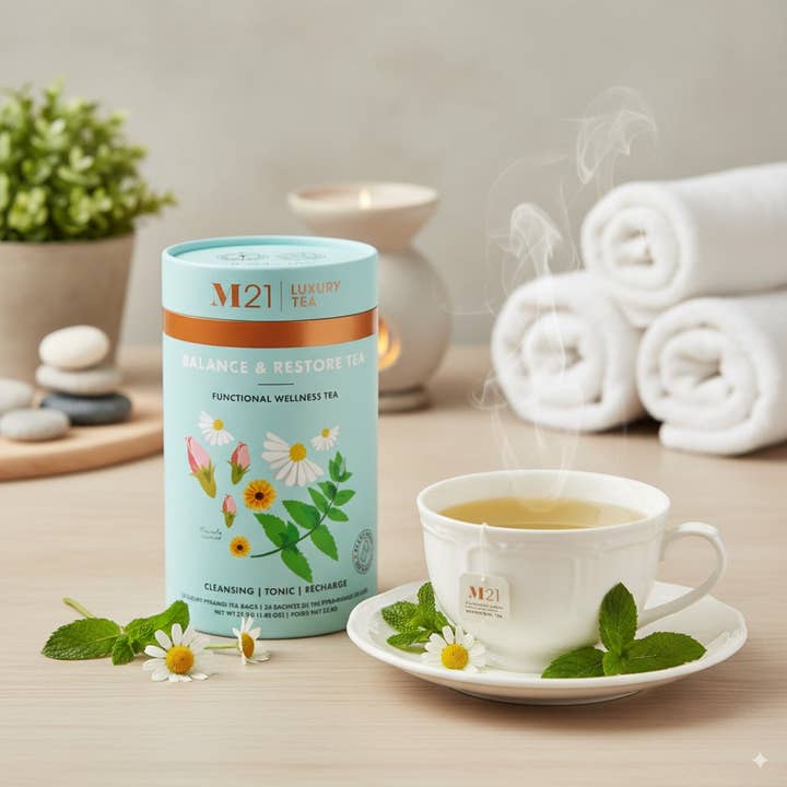 Tega Organic Tea - Vente Thés santé/détox - Sachets de thé aux herbes Équilibre & Restauration | Canadien | 24 sachets de thé1