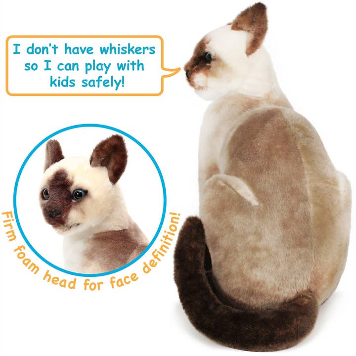 VIAHART Toy Co. - Wholesale Stuffed/Plush Toy - Kids & Baby - Stefan The Siamese Cat | 13 Inch Stuffed Animal Plush3