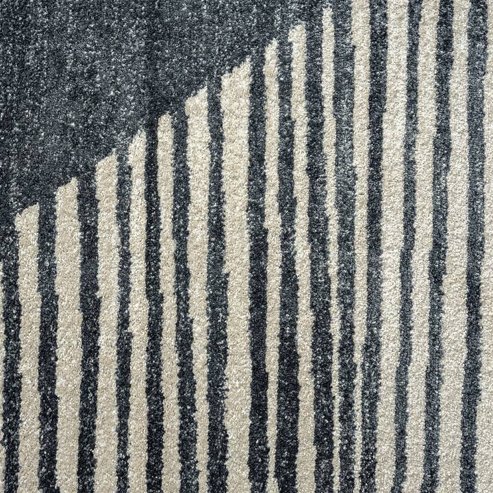 Abani Rugs - Venta al por mayor Alfombra pequeña - Alfombra Tulum Transitional a rayas en crema y gris2