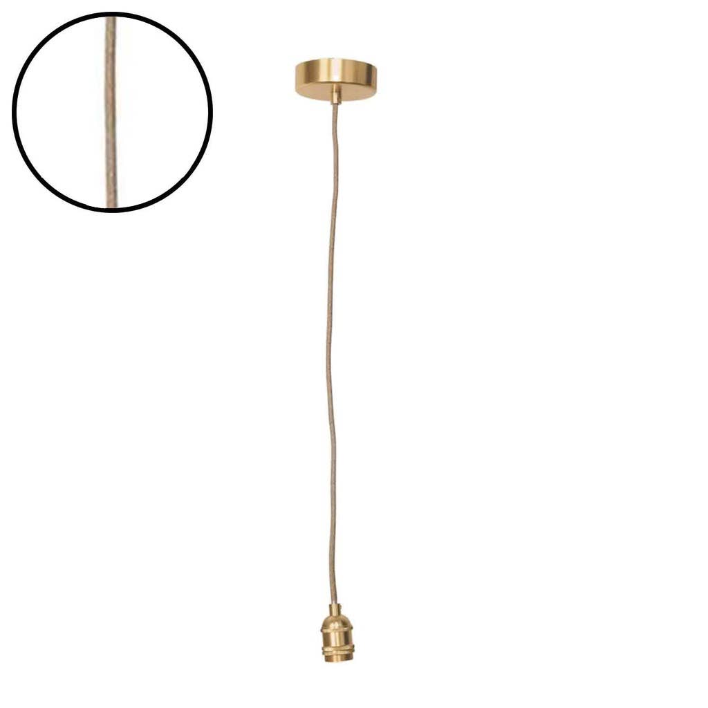 Opjet Paris - Wholesale Chandelier/hanging light - Satin gold socket suspension 110cm natural rope cable canopy0