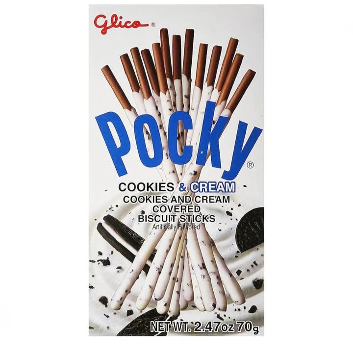 Pocky Cookies & Cream Cookie Sticks, 2.47oz Box, 10ct for wholesale by Majestic Wholesale