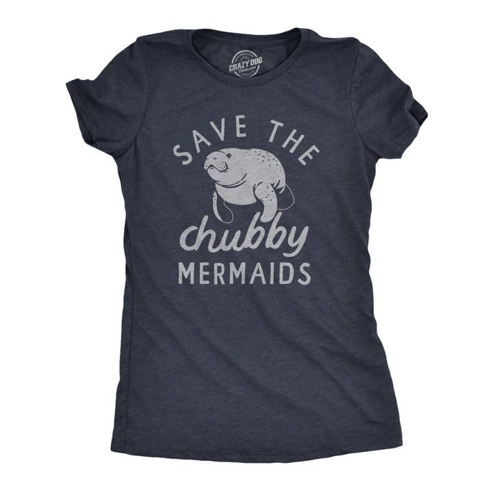 Save The Chubby Mermaids Women's Tshirt Animal Graphic Tee for wholesale on Faire