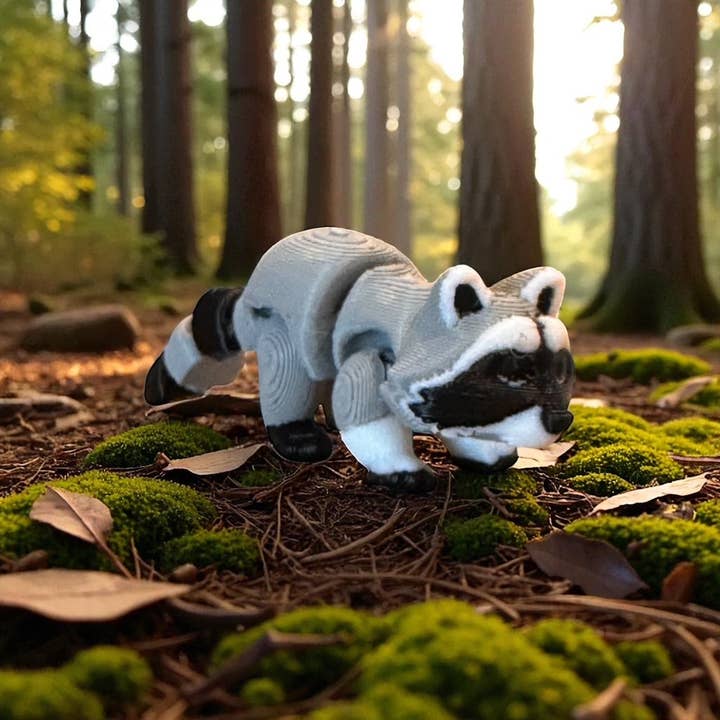 Raylan Vaskebjørn Mini 3D-printet Dyr for engroshandel hos Rocky Top Delights