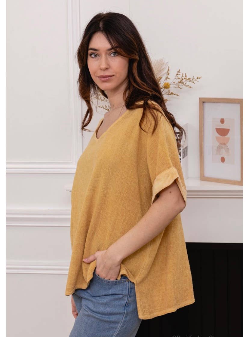 LINEN & COTTON HOUSE – Blusa - Mulher por atacado – Camisa de algodão e linho tamanho único25