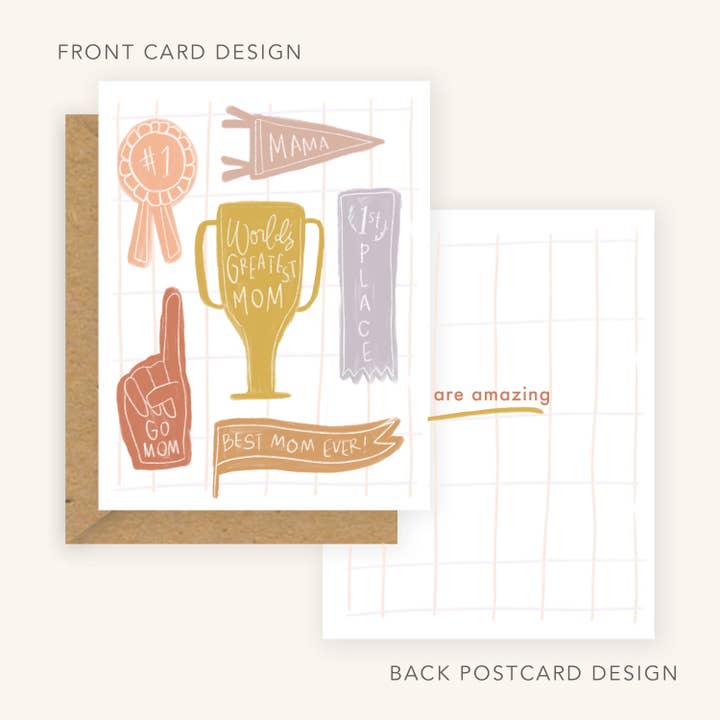 World's Greatest Mom Eco-Friendly Card + You Are Amazing for wholesale by Golden Beam Co.