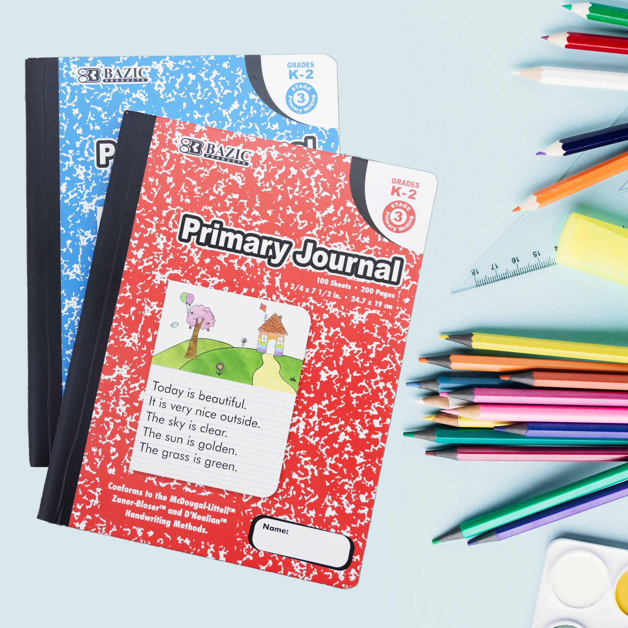 BAZIC Products - Vente Journal intime – enfant - Livre de composition Journal primaire Marbre 100 Ct.6