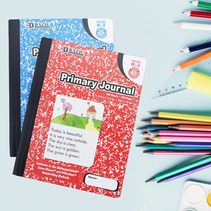 BAZIC Products - Vente Journal intime – enfant - Livre de composition Journal primaire Marbre 100 Ct.6