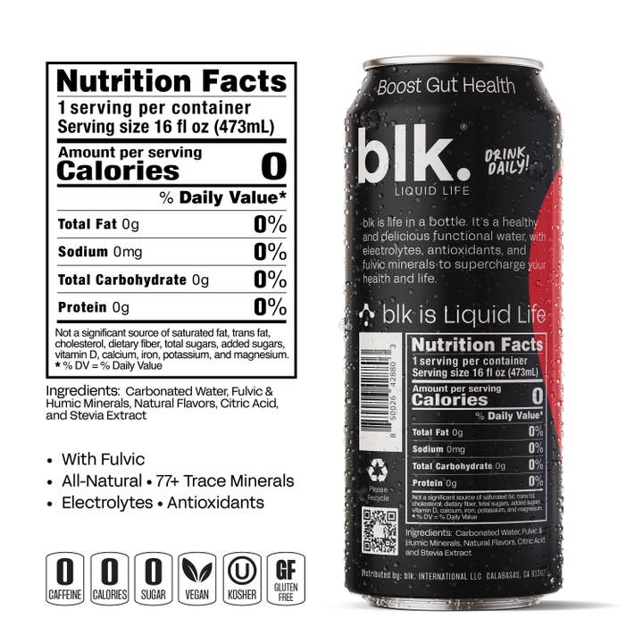 blk. water - Wholesale Sparkling Water - blk. Strawberry Rhubarb Sparkling Water,16oz 12 Pack, Cans3