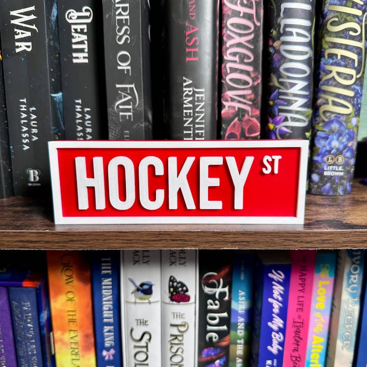 The Crafted Nook - Wholesale Sign - Hockey Street Sign | Bookshelf Decor1