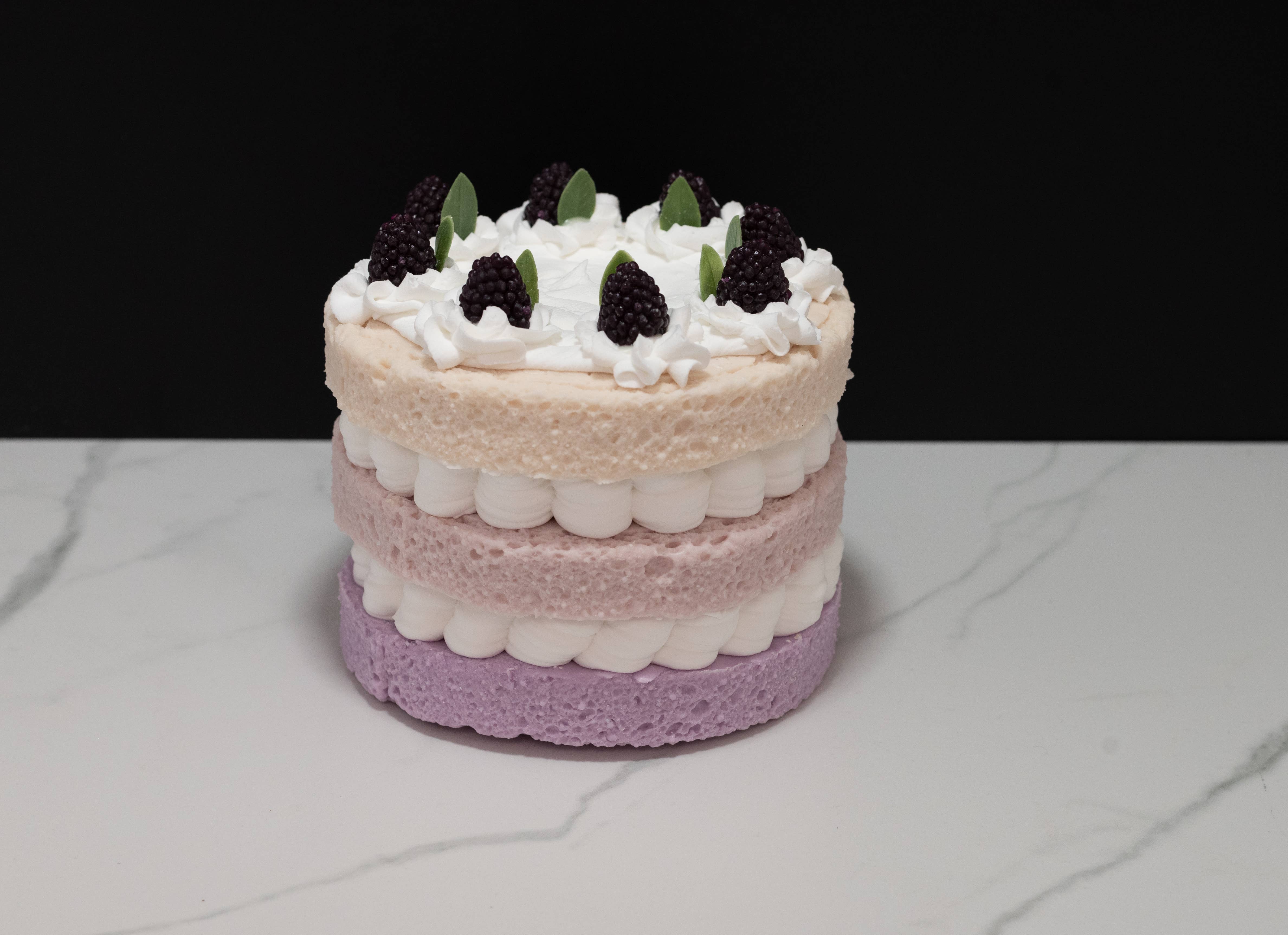 Just Dough It! Fake Foods - Wholesale Decorative Tabletop Object - Fake Triple Layer Blackberry Cake1