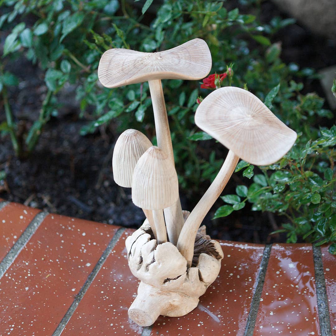 Garden Age Supply - Vente Figurine décorative - Figurine en bois de parasites sculptée à la main - Champignons3