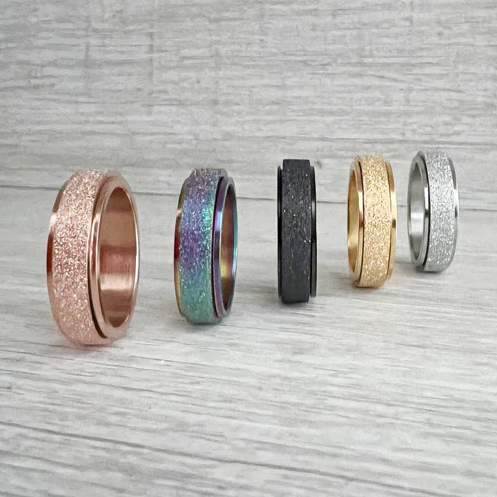 Sweettine Wholesale - Wholesale Band/Stacked Ring - Stainless Steel Spinner Rings0