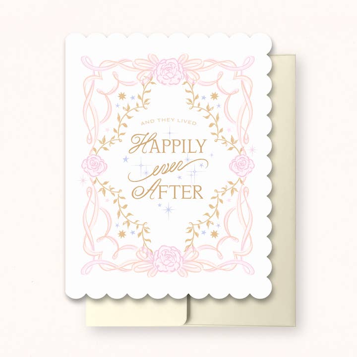 Happily Ever After | Champagne | Handmade Engagement Card for wholesale by Reverie Realm