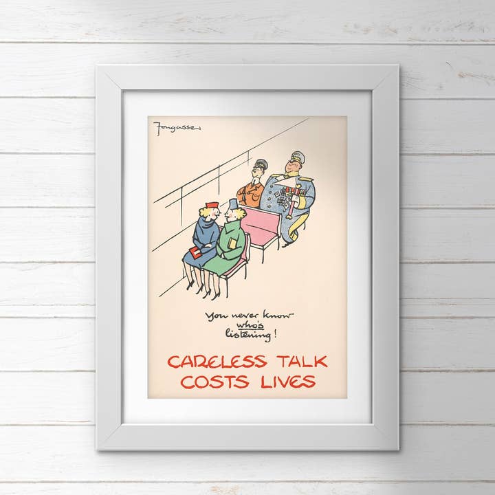POSTER (Pack of 10): 'You Never Know Who's Listening!'. ML0027 for wholesale by Memory Lane